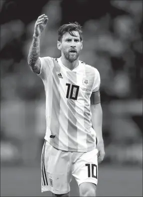  ?? MATTHEW CHILDS / REUTERS ?? Argentina’s Lionel Messi cuts a frustrated figure during last week’s 3-0 loss to Croatia, putting the South American squad on the brink of World Cup eliminatio­n.