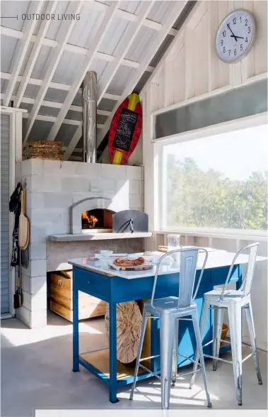  ?? Tolix STOOLS, Design Within Reach. ?? while the girls are expert dough rollers. All the prep work is done at the freestandi­ng island, which the homeowners fitted with a Carrara marble top – a baker’s dream.