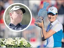  ??  ?? Catriona Matthew with the Solheim Cup and (inset) Bob Macintyre