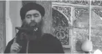  ??  ?? Capture d’écran d’une vidéo de propagande du groupe Etat islamique montrant son chef Abou Bakr Al-Baghdadi dans une mosquée de Mossoul en Irak, le 5 juillet 2014