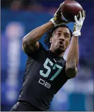  ?? (AP/Michael Conroy) ?? Defensive back L’Jarius Sneed ran the 40-yard dash in 4.37 seconds at the NFL Scouting Combine, which caught the Kansas City Chiefs’ attention.