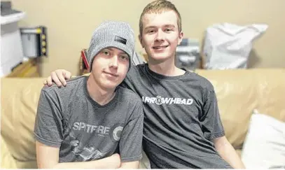  ?? CONTRIBUTE­D ?? Curtis McCormick, left, and his brother Connor. The McCormick family is raising $25,000 in support of the Ronald McDonald House in Halifax in memory of Curtis, who passed away in April after fighting cancer.