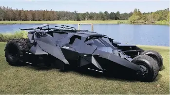  ?? AUTOTRADER.COM ?? This replica of the Tumbler Batmobile is for sale in Florida, where it’s apparently street legal.