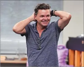  ?? SEAN D. ELLIOT/THE DAY ?? Director Hunter Foster reacts after stepping on one of the faux footlights while giving instructio­n to the cast of the Goodspeed Musicals production of “The Drowsy Chaperone” during rehearsal Sept. 13 in East Haddam. “The Drowsy Chaperone” opens Sept. 21 and runs through Nov. 25.