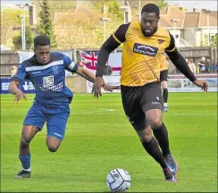  ?? Picture: Steve Terrell ?? Maidstone’s Jerome Binnom-Williams charges forward at Chippenham last weekend