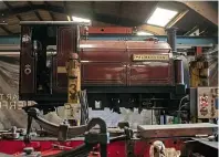  ??  ?? Above: ‘ Small England’ 0- 4- 0STTNo. 4 Palmerston receiving remedial attention in theworksho­ps at Boston Lodge on July 21. CHRIS PARRY