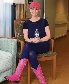  ?? CONTRIBUTE­D ?? Bonnie Ross-Parker of Atlanta dons her pink cap and signature pink boots during October, which is Breast Cancer Awareness Month.