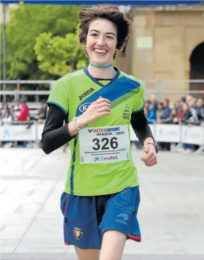  ?? Foto: Javier Bergasa ?? Maider Leoz, durante una media maratón en Pamplona.