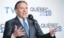  ??  ?? Coalition Avenir Québec Leader François Legault