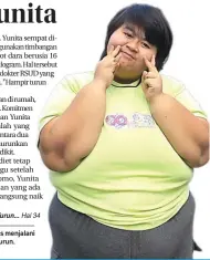  ?? SEPTINDA AYU/JAWA POS ?? INGIN SEMBUH: Yunita terus menjalani diet agar berat badannya turun.