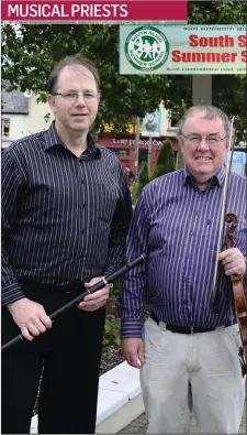  ??  ?? Fr James McDonagh and Fr. Seamus Quinn at the Sth Sligo Summer School ( Pic; Tom Callanan )