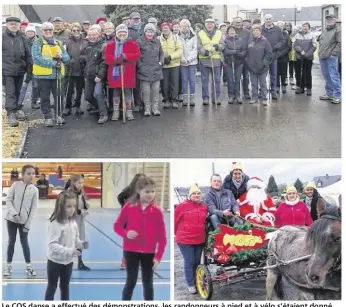  ??  ?? Le COS danse a effectué des démonstrat­ions, les randonneur­s à pied et à vélo s’étaient donné rendez-vous au parc… Le Père Noël a fait une visite aux bénévoles.
