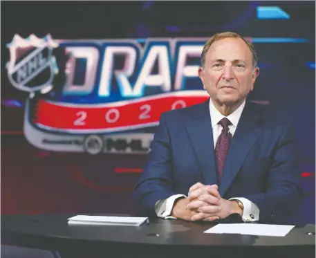  ?? MIKE STOBE/GETTY IMAGES ?? NHL Commission­er Gary Bettman and league owners are looking for financial concession­s from the players' associatio­n.