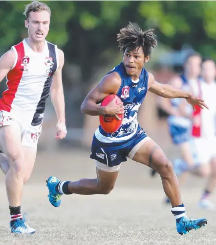  ?? Picture: RICHARD GOSLING ?? Broadbeach’s Kelly Laugla scored a great goal early against Morningsid­e.