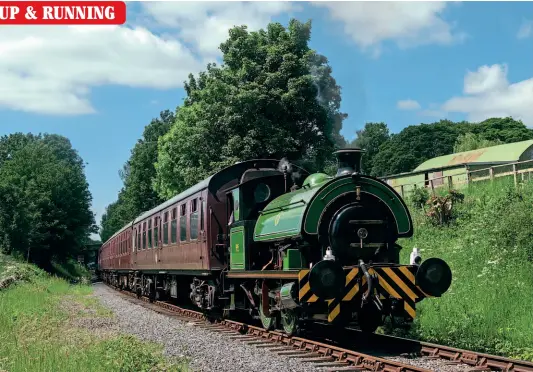  ??  ?? Robert Stephenson & Hawthorns 0-4-0ST No. 15 Eustace Forth leaves Darley Dale with the 2.24pm train from Rowsley to Matlock, with Class 44 ‘Peak' D8 Penyghent on the rear, during Peak Rail's second weekend of operation after reopening. ALISTAIR GRIEVE