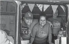  ?? CONTRIBUTE­D ?? Leanne Boutilier, husband Sheldon Boutilier and daughter Emma Harper at Annie’s Ice Cream Parlour in Sydney. Although the business can open despite the COVID-19 protocols, they are in a “wait and see” situation.