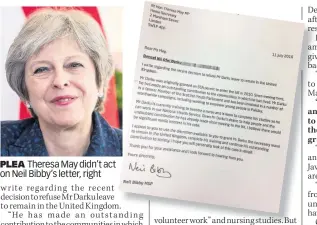  ??  ?? PLEA Theresa May didn’t act on Neil Bibby’s letter, right