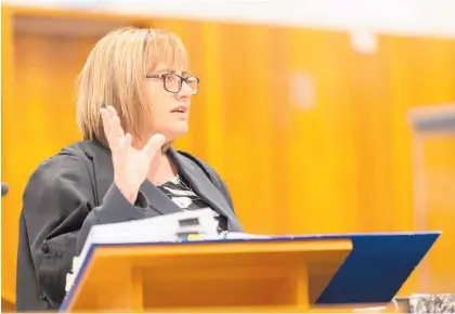  ?? Photo / Supplied ?? Crown prosecutor Cherie Clarke makes her opening statement to the jury yesterday.