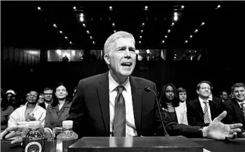  ?? ALEX WONG/GETTY ?? Republican­s once thought the confirmati­on of Neil Gorsuch would be smooth, but Democrats are weighing a filibuster.