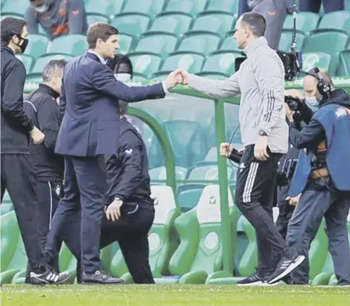  ??  ?? 0 Steven Gerrard, left, says he agrees with many of John Kennedy’s points on the SFA’S inconsiste­ncy in punishing Covid breaches