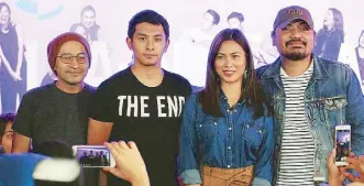  ??  ?? Changing Partners stars (from left) Jojit Lorenzo, Sandino Martin, Anna Luna and director Dan Villegas