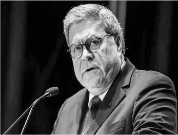  ??  ?? Procurorul general William Barr a autorizat DOJ să analizeze neregulile de vot