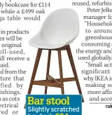  ??  ?? Bar stool Slightly scratched buy back £34