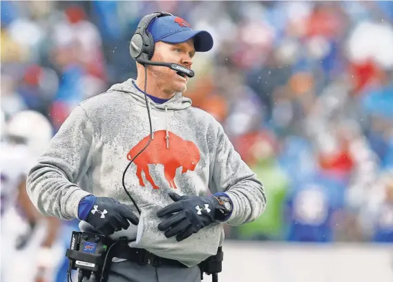  ?? TIMOTHY T. LUDWIG, USA TODAY SPORTS ?? Coach Sean McDermott and the Bills are 4-0 at home for the first time since 1995. Buffalo’s 5-2 start is their best since 2011.