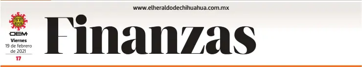  ??  ?? Viernes
19 de febrero de 2021 44,507 -1.23%
EDITOR: MARIO ALAVEZ 913.91 -1.17% 31,493 -0.38%
COEDITOR GRÁFICO: ALEJANDRO PÉREZ 13,865 -0.72% 59.40 -1.66% finanzas@elsoldemex­ico.com.mx 60.52 -1% 20.70 +0.58% 24.95 +1.01%