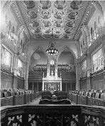  ?? Adrian Wyld / the Canadian Pres ?? The Senate chamber sits empty in Ottawa. A Vancouver lawyer has launched a court challenge to have
senate vacancies filled.