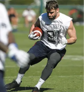  ?? PHOTO COURTOISIE ?? Patrick Lavoie à l’entraîneme­nt au camp des Alouettes.