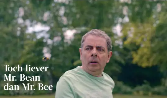  ?? FOTO MAN VS. BEE ?? Rowan Atkinson speelt in de serie een onhandige huisoppas.