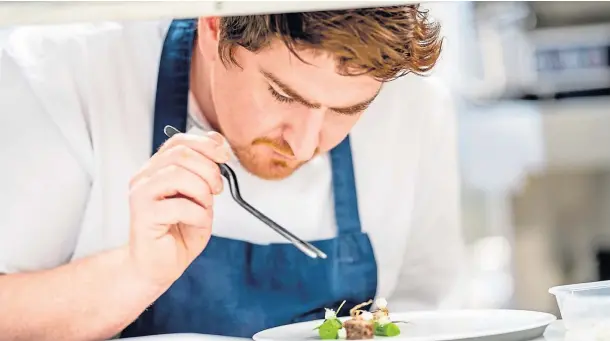  ?? ?? FINE DINING: Head chef Mark Donald says the award is confirmati­on of the craft and standard of the work he and his team put into the food.