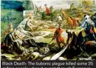  ??  ?? Black Death: The bubonic plague killed some 25 million people when it swept through Europe in the 14th century