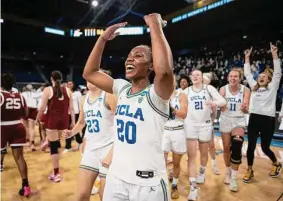  ?? Kyusung Gong/Associated Press ?? Charisma Osborne (20) and UCLA are hoping to avenge a 73-64 loss to South Carolina from earlier in the year when they face the Gamecocks in the Sweet 16.