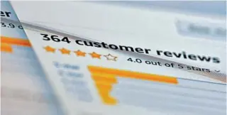  ?? JENNY KANE/AP ?? Beware of online reviews; networks of fake reviewers have been known to inflate ratings for companies.
Credit card safety