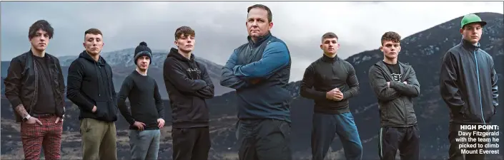  ??  ?? high point: Davy Fitzgerald with the team he picked to climb Mount Everest