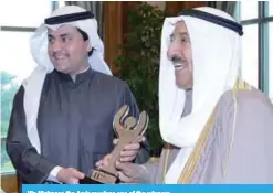  ??  ?? His Highness the Amir receives one of the winners.
