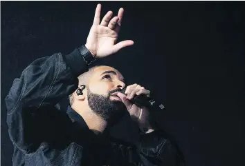  ?? — THE CANADIAN PRESS FILES ?? Drake’s album Views was the bestseller in iTunes, while his hit One Dance was the most popular single on the iTunes and Apple Music list.