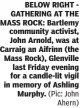  ?? (Pic: John Ahern) ?? BELOW RIGHT - GATHERING AT THE MASS ROCK: Bartlemy community activist, John Arnold, was at Carraig an Aifrinn (the Mass Rock), Glenville last Friday evening for a candle-lit vigil in memory of Ashling Murphy.