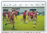  ?? ?? St Kilda players train at AFL Cape York House on Friday. Picture: Nuno Avendano
