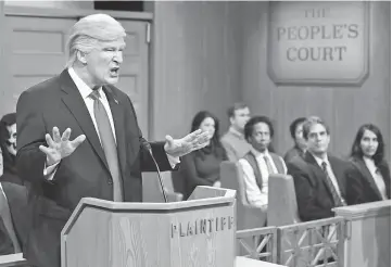  ?? — Photo courtesy of NBC ?? Baldwin appeared as President Trump while hosting ‘Saturday Night Live’ in February.