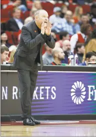  ?? Karen Warren / Houston Chronicle ?? Denver Nuggets head coach Michael Malone on the sideline during the first half of an NBA game at Toyota Center in Houston on Jan. 22. The exhibition­s will be helpful in breaking up the monotony of practice, Malone said, but he stressed that player health will come before anything else in those games.