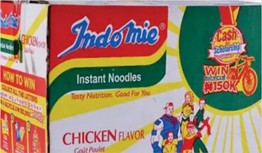  ??  ?? A view of a carton of Indomie noodles