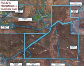  ?? Art contribute­d ?? The thick blue line running diagonally is Rock Fence Road, west of Adairsvill­e. The acreage inside the blue lines on both sides of the road is the large area proposed for rezoning and potential mining use.