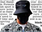  ??  ?? Masked man: Hamilton in Abu Dhabi yesterday