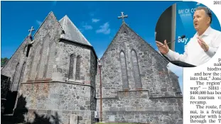  ?? PHOTOS/FILE ?? MAKEOVER: As part of the region’s $20 million boost from the Provincial Growth Fund, Taranaki Cathedral will receive a $5m upgrade, announced yesterday by Regional Developmen­t Minister Shane Jones (