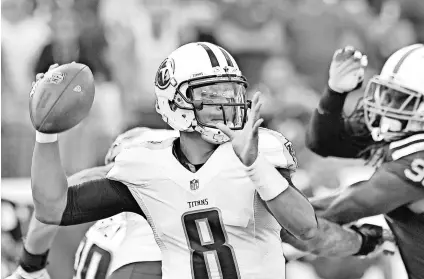  ?? JIM BROWN, USA TODAY SPORTS ?? Marcus Mariota had a 91.5 passing rating as a rookie in 2015.