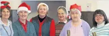  ??  ?? On hand Pictured at the Friendship Cafe are some of the volunteers and helpers, from left, Janette Duff, Sheila Simpson, Helen Post, Hannah Williams, Myra Murdoch and Susan Benkin