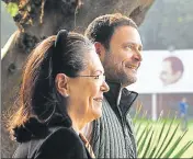  ?? MOHD ZAKIR/HT FILE ?? Congress president Rahul Gandhi with Sonia Gandhi in New Delhi.